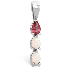 Pink Tourmaline Dew Drops 14K White Gold pendant P2251