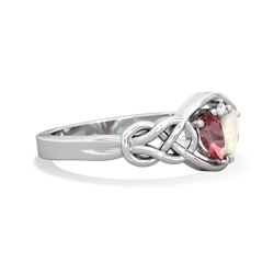 Pink Tourmaline Celtic Love Knot 14K White Gold ring R5420