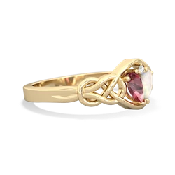 Pink Tourmaline Celtic Love Knot 14K Yellow Gold ring R5420