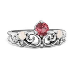 Pink Tourmaline Crown Keepsake 14K White Gold ring R5740