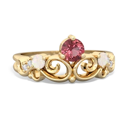 Pink Tourmaline Crown Keepsake 14K Yellow Gold ring R5740