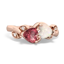 Pink Tourmaline Floral Elegance 14K Rose Gold ring R5790