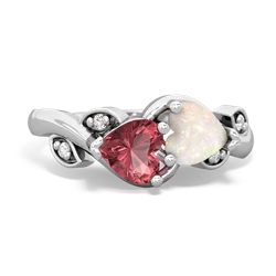 Pink Tourmaline Floral Elegance 14K White Gold ring R5790