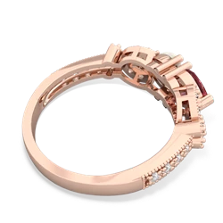 Pink Tourmaline Diamond Butterflies 14K Rose Gold ring R5601