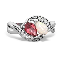 Pink Tourmaline Summer Winds 14K White Gold ring R5342