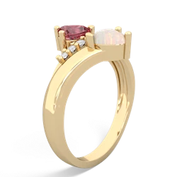 Pink Tourmaline Heart To Heart 14K Yellow Gold ring R2064