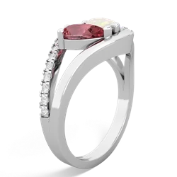 Pink Tourmaline Nestled Heart Keepsake 14K White Gold ring R5650