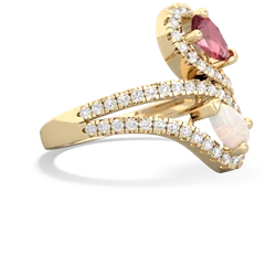 Pink Tourmaline Diamond Dazzler 14K Yellow Gold ring R3000