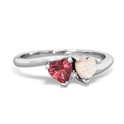 Pink Tourmaline Sweethearts 14K White Gold ring R5260