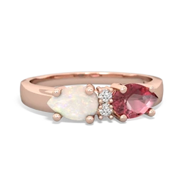 Pink Tourmaline Pear Bowtie 14K Rose Gold ring R0865