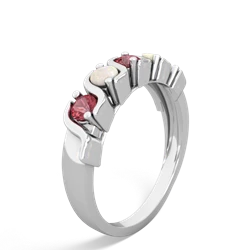 Pink Tourmaline Anniversary Band 14K White Gold ring R2089