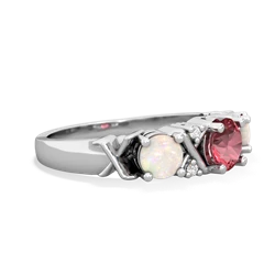 Pink Tourmaline Hugs And Kisses 14K White Gold ring R5016