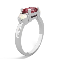 Pink Tourmaline Three Stone 14K White Gold ring R5235