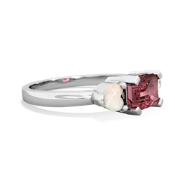 Pink Tourmaline Three Stone 14K White Gold ring R5235