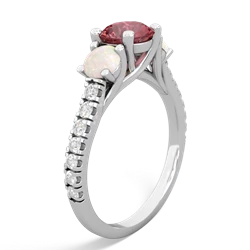 Pink Tourmaline Pave Trellis 14K White Gold ring R5500