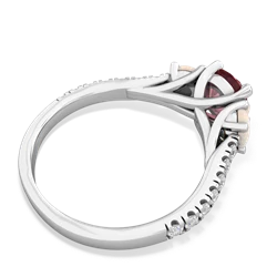 Pink Tourmaline Pave Trellis 14K White Gold ring R5500