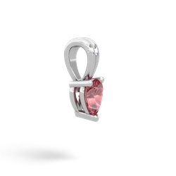 Pink Tourmaline 5Mm Heart Solitaire 14K White Gold pendant P1861