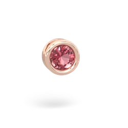 Pink Tourmaline 5Mm Round Slide 14K Rose Gold pendant P3785