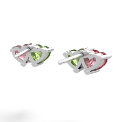 Pink Tourmaline Sweethearts 14K White Gold earrings E5260