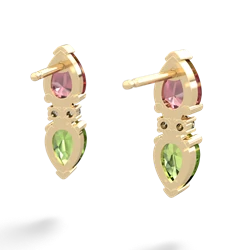 Pink Tourmaline Bowtie Drop 14K Yellow Gold earrings E0865