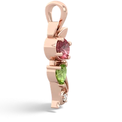 Pink Tourmaline Kitten 14K Rose Gold pendant P5780