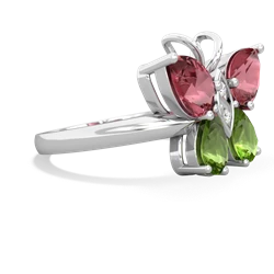 Pink Tourmaline Butterfly 14K White Gold ring R2215