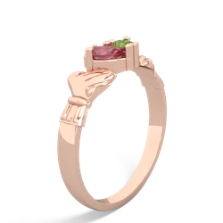 Pink Tourmaline 'Our Heart' Claddagh 14K Rose Gold ring R2388