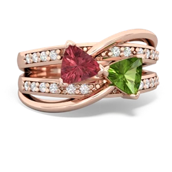 Pink Tourmaline Bowtie 14K Rose Gold ring R2360