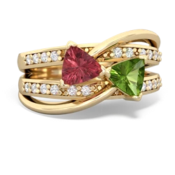 Pink Tourmaline Bowtie 14K Yellow Gold ring R2360