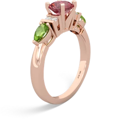 Pink Tourmaline 6Mm Round Eternal Embrace Engagement 14K Rose Gold ring R2005