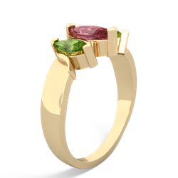 Pink Tourmaline Three Peeks 14K Yellow Gold ring R2433