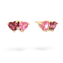 Pink Tourmaline Sweethearts 14K Yellow Gold earrings E5260