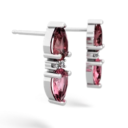 Pink Tourmaline Bowtie Drop 14K White Gold earrings E0865