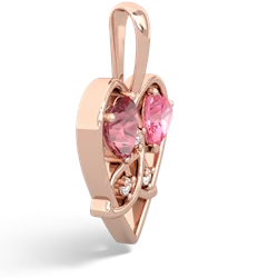 Pink Tourmaline Celtic Trinity Heart 14K Rose Gold pendant P5331