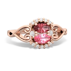 Pink Tourmaline Love Nest 14K Rose Gold ring R5860