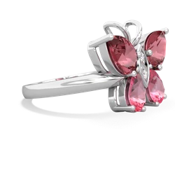 Pink Tourmaline Butterfly 14K White Gold ring R2215