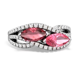 Pink Tourmaline Diamond Rivers 14K White Gold ring R3070