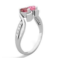 Pink Tourmaline Side By Side 14K White Gold ring R3090