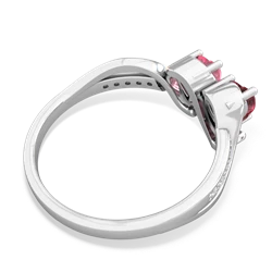 Pink Tourmaline Side By Side 14K White Gold ring R3090