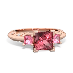 Pink Tourmaline Eternal Embrace Engagement 14K Rose Gold ring C2001