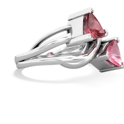 Pink Tourmaline Split Band Swirl 14K White Gold ring R2341