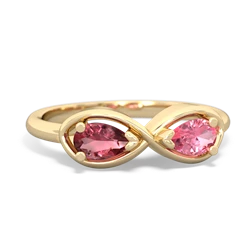 Pink Tourmaline Infinity 14K Yellow Gold ring R5050