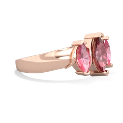 Pink Tourmaline Three Peeks 14K Rose Gold ring R2433