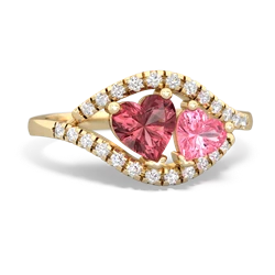 Pink Tourmaline Mother And Child 14K Yellow Gold ring R3010