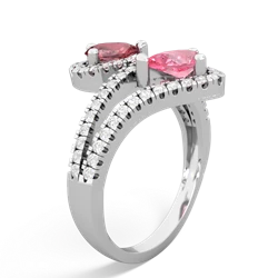 Pink Tourmaline Diamond Dazzler 14K White Gold ring R3000