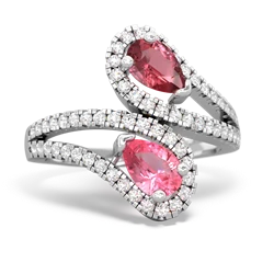 Pink Tourmaline Diamond Dazzler 14K White Gold ring R3000