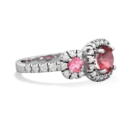 Pink Tourmaline Regal Halo 14K White Gold ring R5350