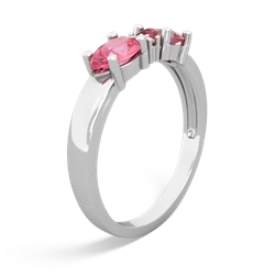 Pink Tourmaline Pear Bowtie 14K White Gold ring R0865