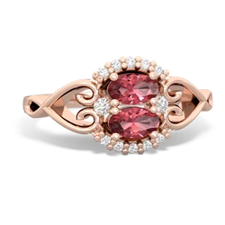 Pink Tourmaline Love Nest 14K Rose Gold ring R5860