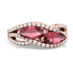 Pink Tourmaline Diamond Rivers 14K Rose Gold ring R3070